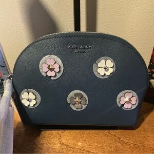 NWT! Kate Spade Blue Floral Women's cosmetic Bag